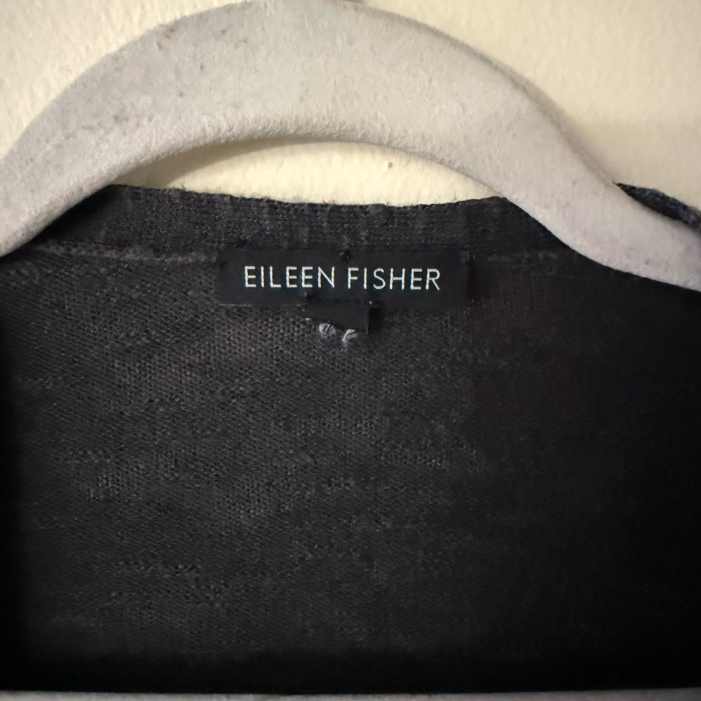 Eileen Fisher Charcoal Open Front Cardigan, no size tag, no materials tag - Picture 4 of 7